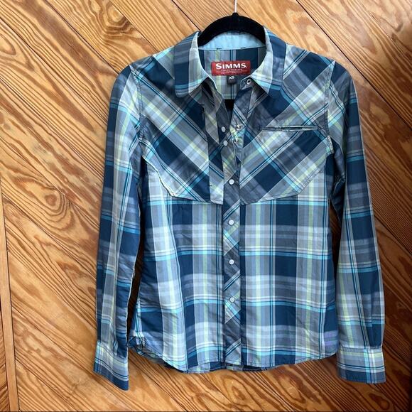 SIMMS Big Sky Plaid Fishing Long Sleeve Shirt - Picture 1 of 5